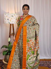 Chennuri Silk -  Cream with Orange
