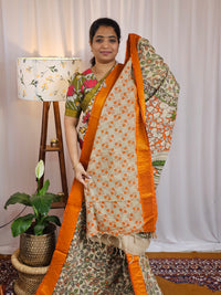 Chennuri Silk -  Cream with Orange