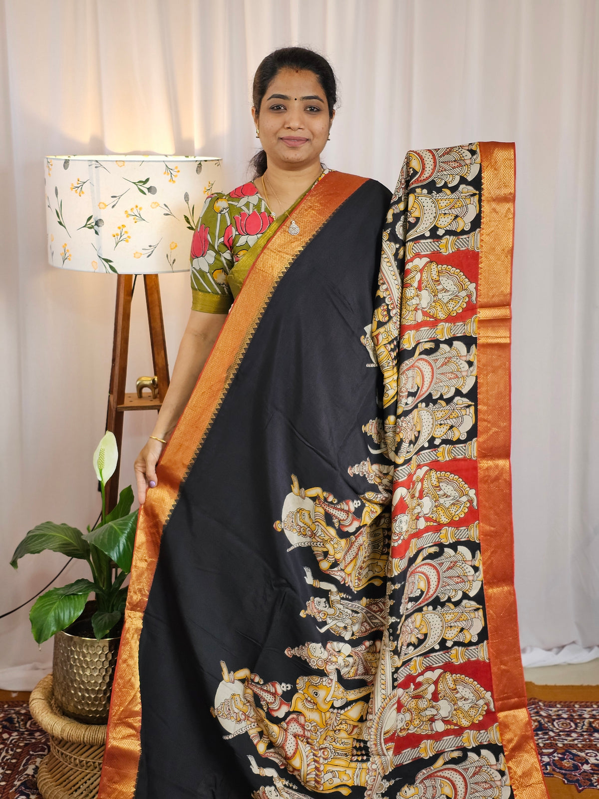 Chennuri Silk - Black With Red