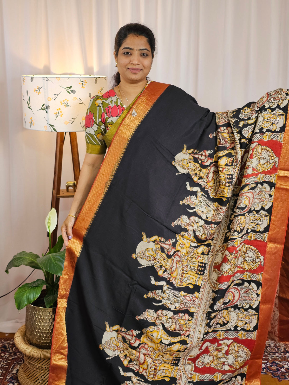 Chennuri Silk - Black With Red