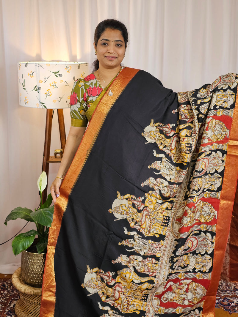 Chennuri Silk - Black With Red