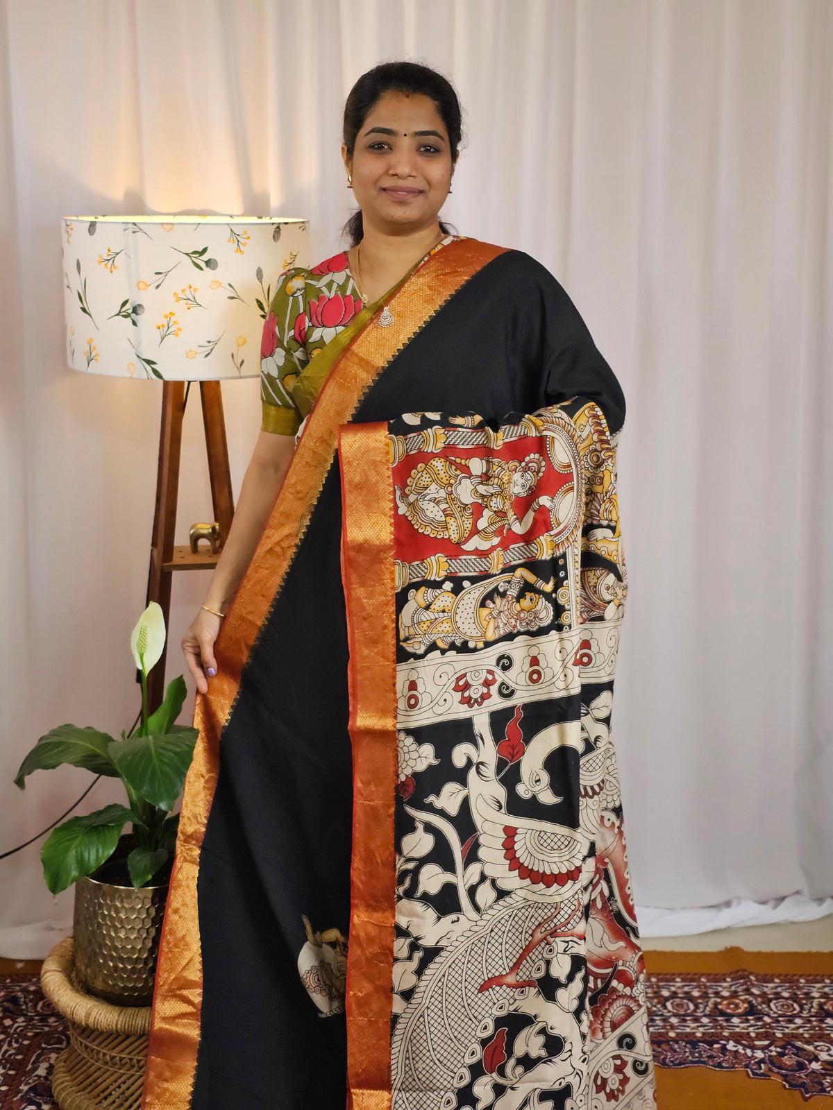 Chennuri Silk - Black With Red
