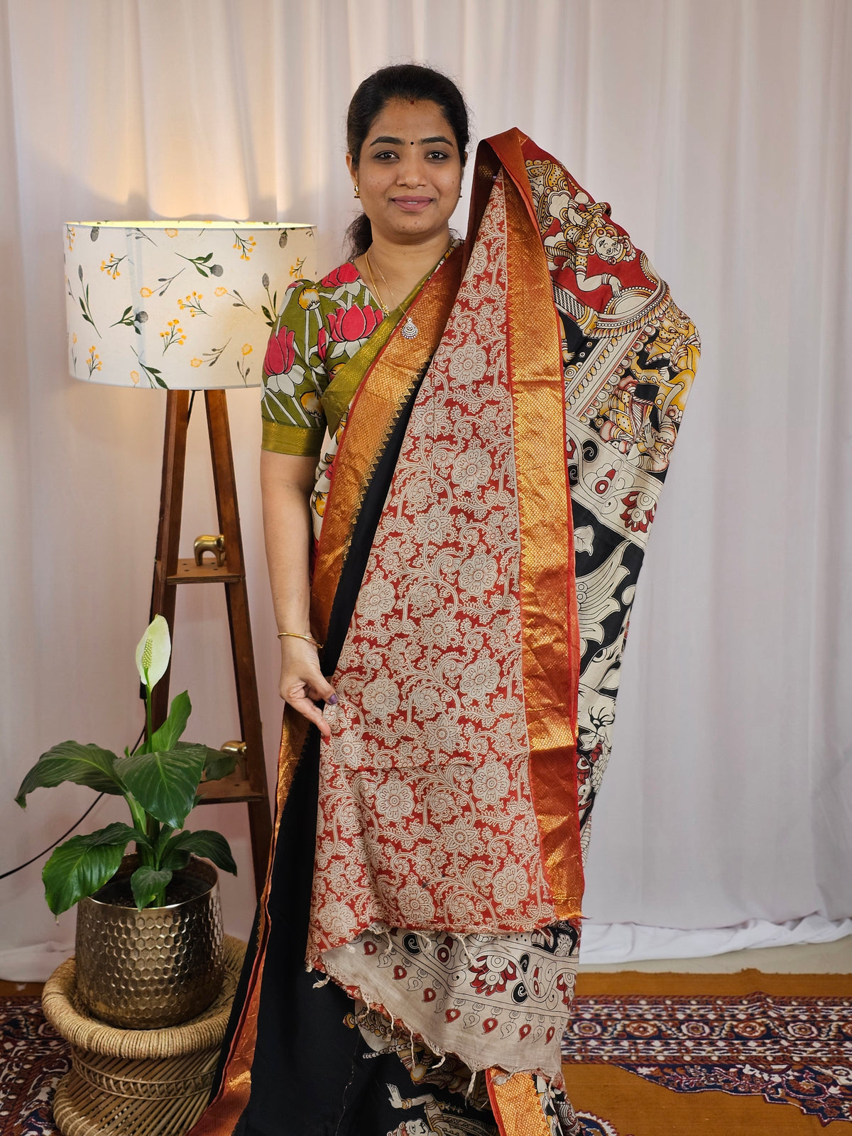 Chennuri Silk - Black With Red