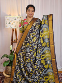 Chennuri Silk - Green With Black
