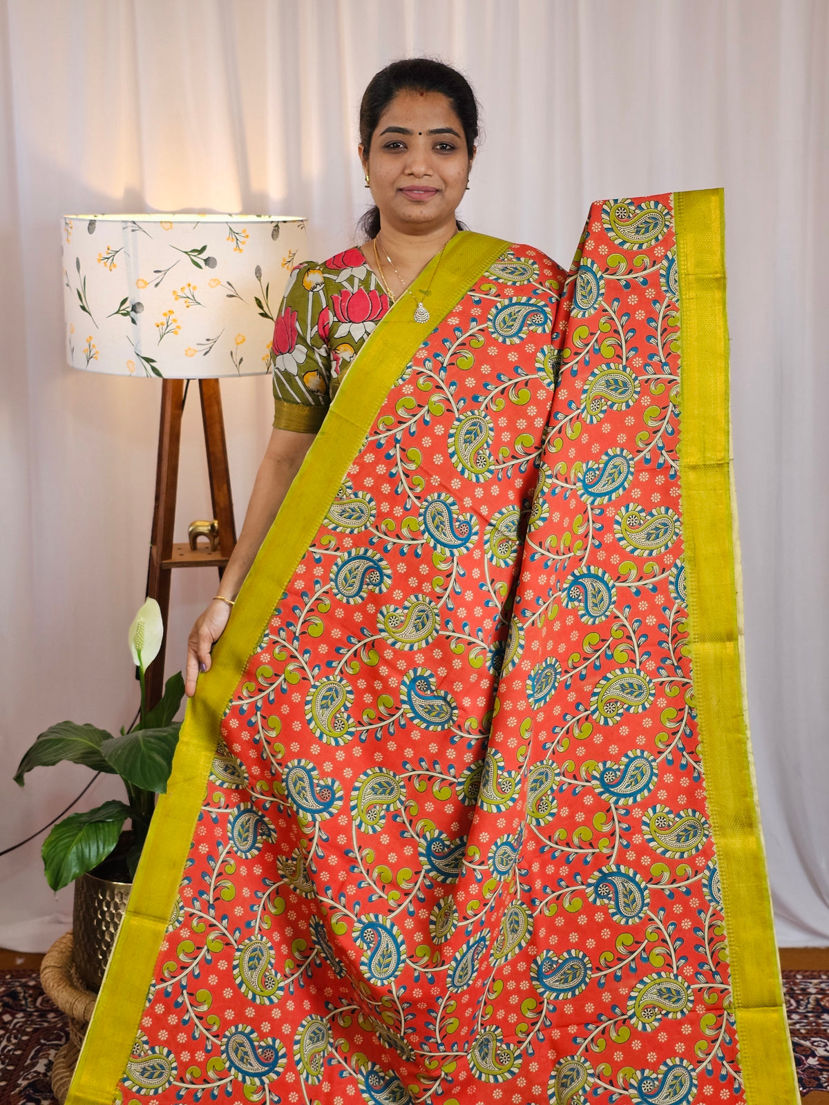 Chennuri Silk - Red With Green