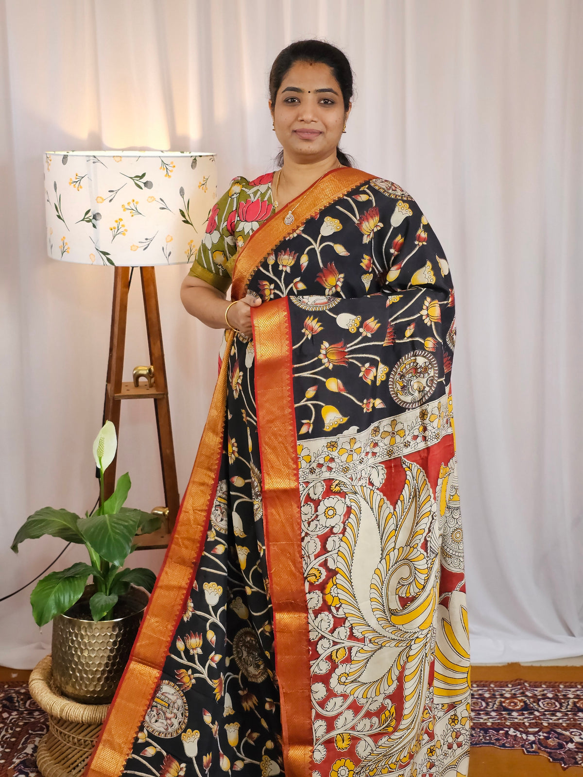 Chennuri Silk - Black With Red