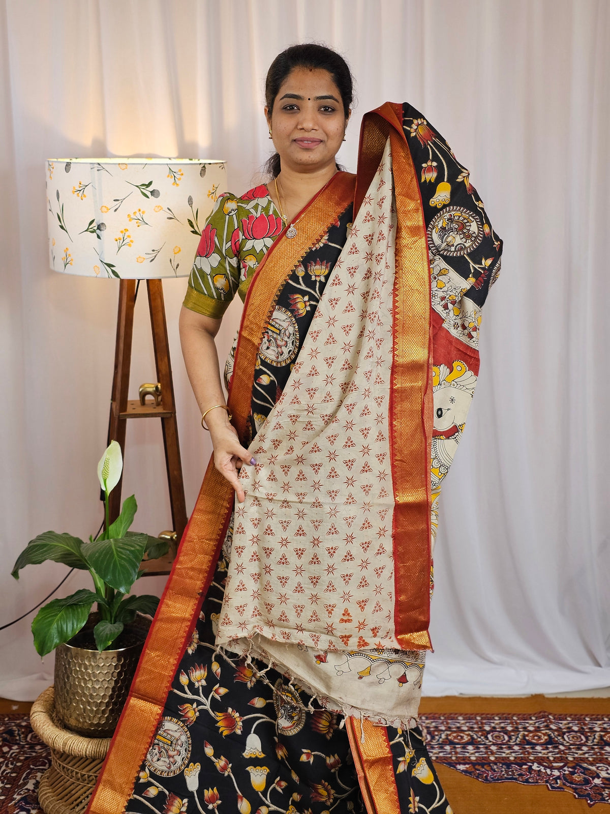 Chennuri Silk - Black With Red