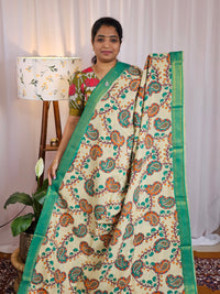 Chennuri Silk - Cream With Sea Green