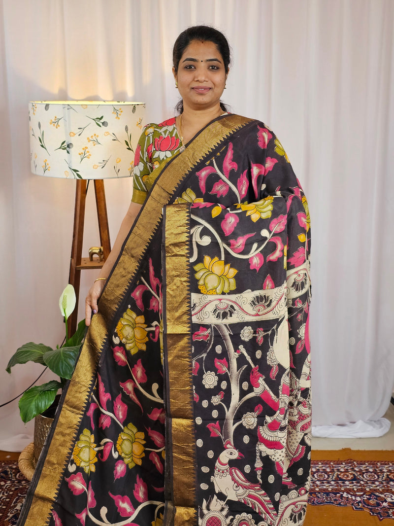 Chennuri Silk - Pink With Black