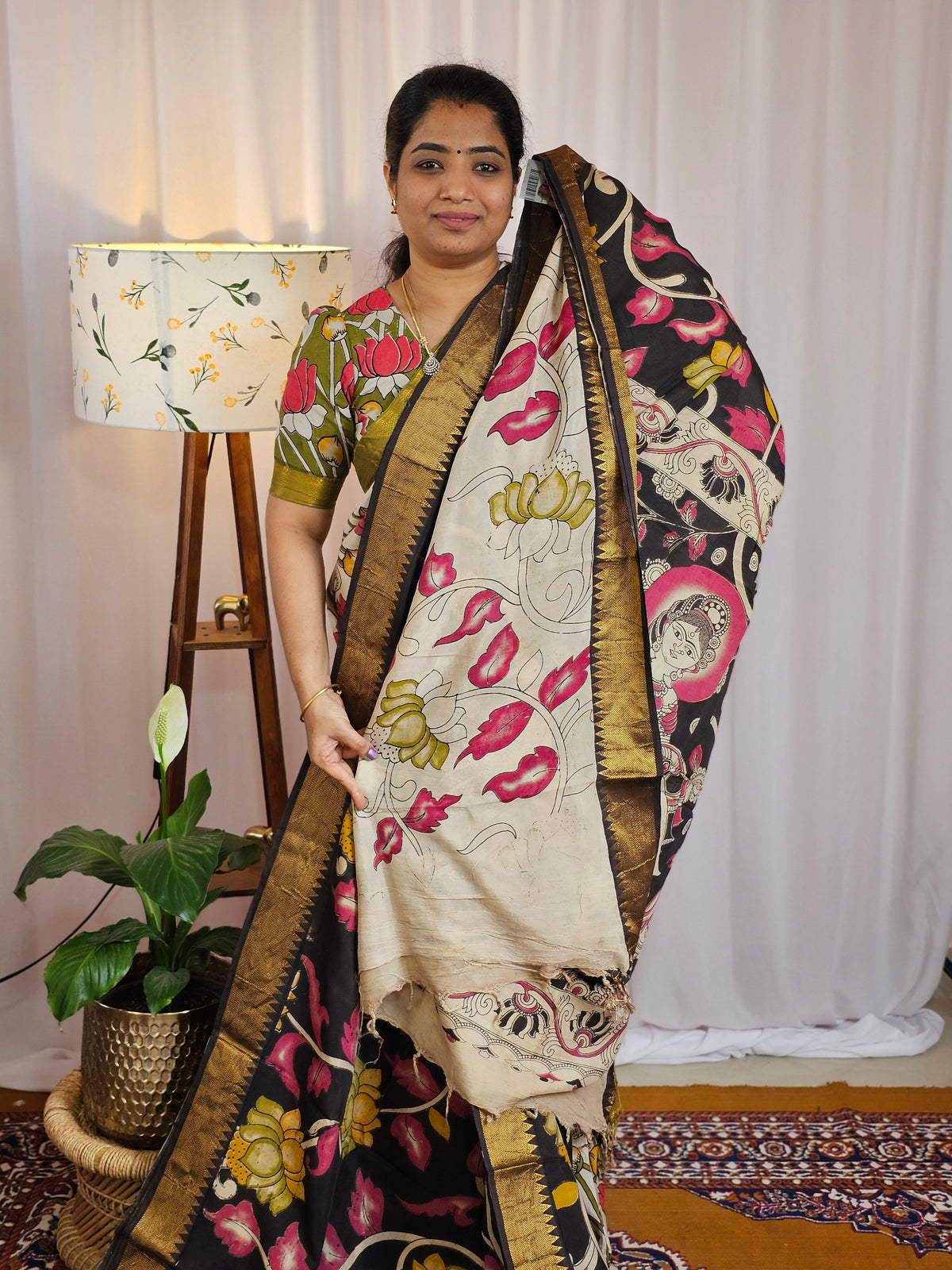 Chennuri Silk - Pink With Black