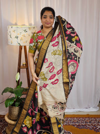 Chennuri Silk - Pink With Black