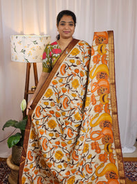 Chennuri Silk - Cream with Orange