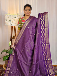 Semi Mysore Crepe Silk Saree - Purple