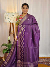 Semi Mysore Crepe Silk Saree - Purple