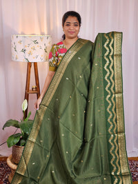 Semi Mysore Crepe Silk Saree - Green