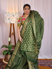Semi Mysore Crepe Silk Saree - Green