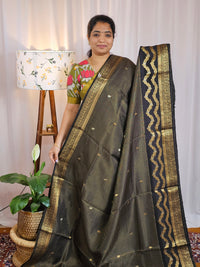 Semi Mysore Crepe Silk Saree - Black