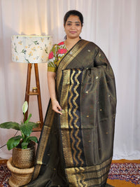 Semi Mysore Crepe Silk Saree - Black