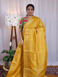 Semi Mysore Crepe Silk Saree - Mango Yellow