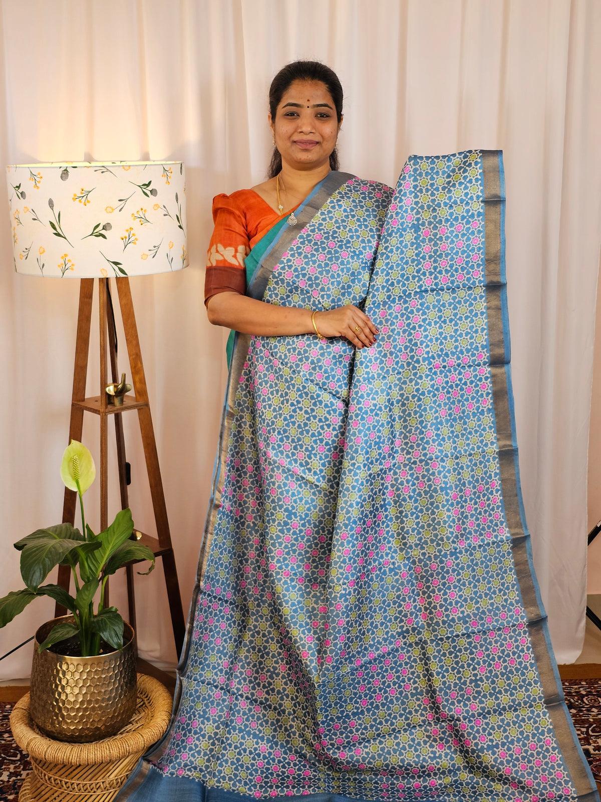 Pure Desi Tussar Silk  - Bluish Grey