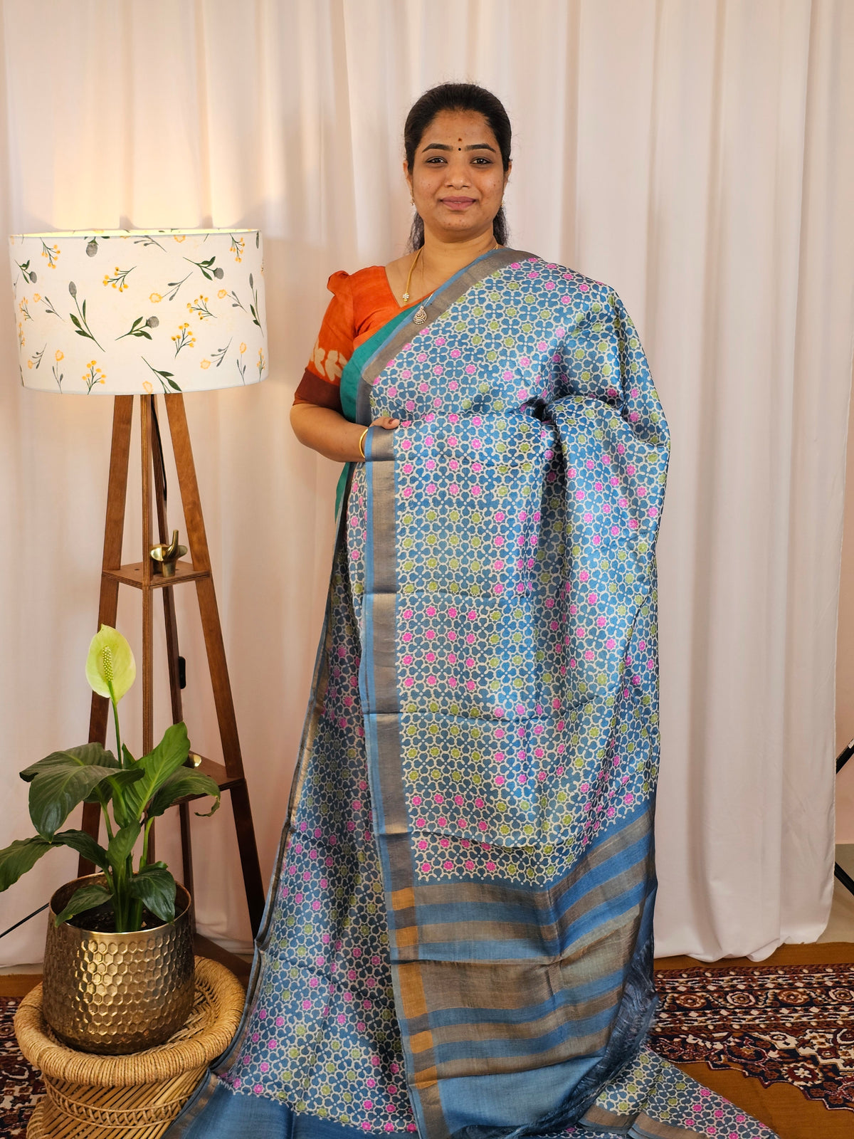 Pure Desi Tussar Silk  - Bluish Grey