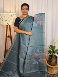 Casual Semi Tussar Digital Prints - Blue