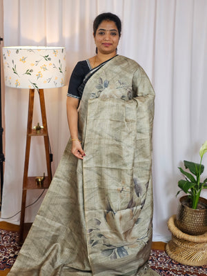 Casual Semi Tussar Digital Prints - Green