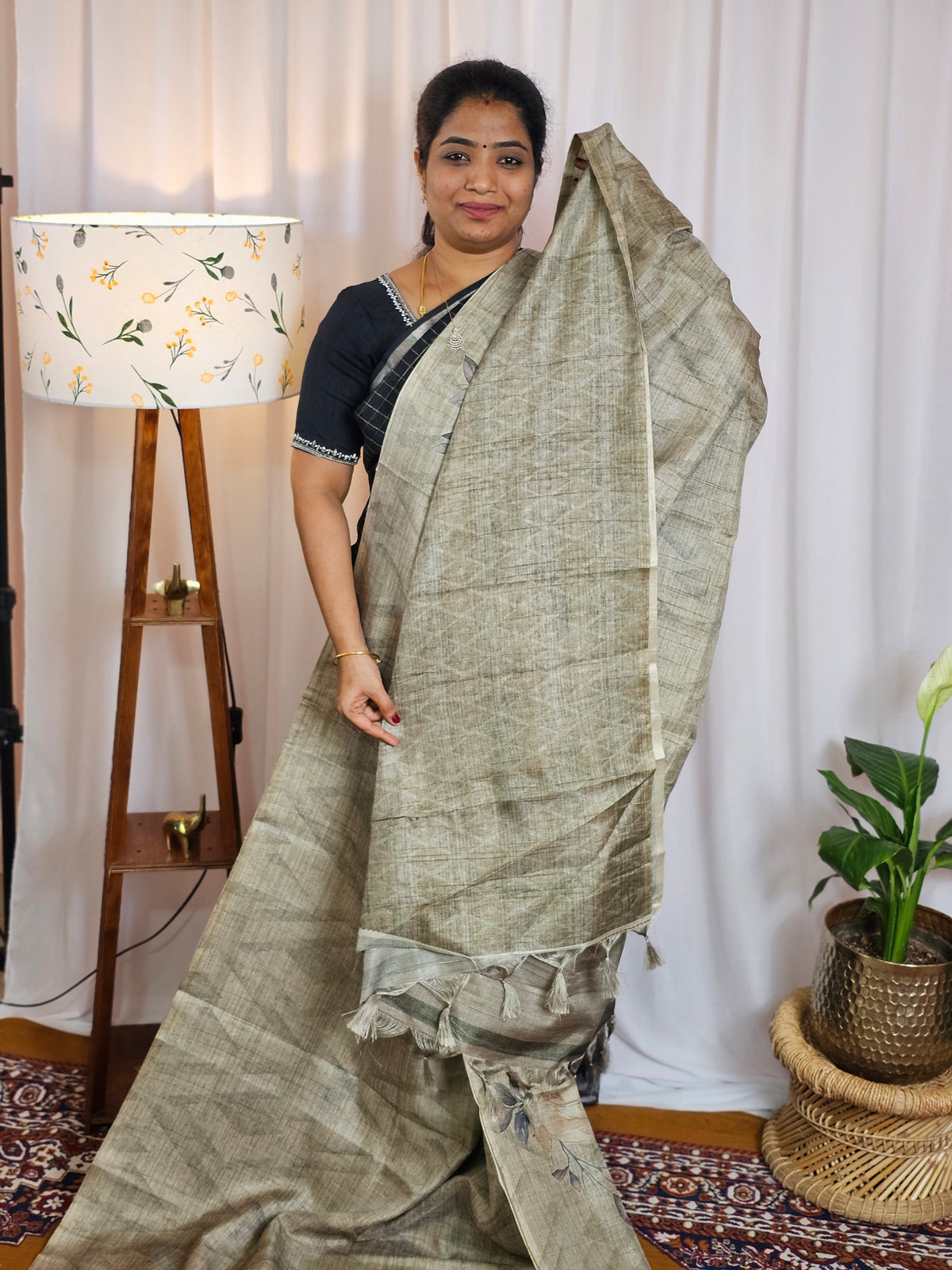 Casual Semi Tussar Digital Prints - Green