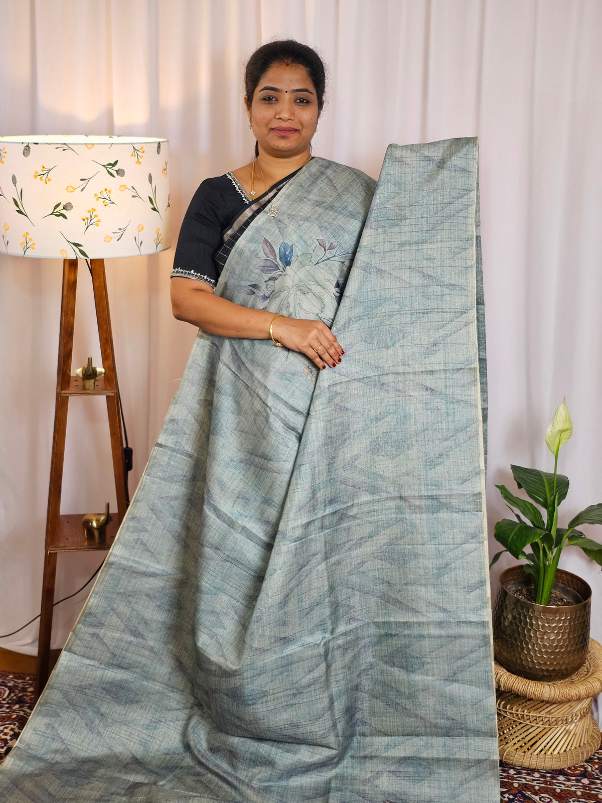 Casual Semi Tussar Digital Prints - Blue