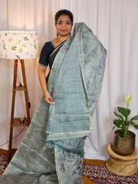 Casual Semi Tussar Digital Prints - Blue