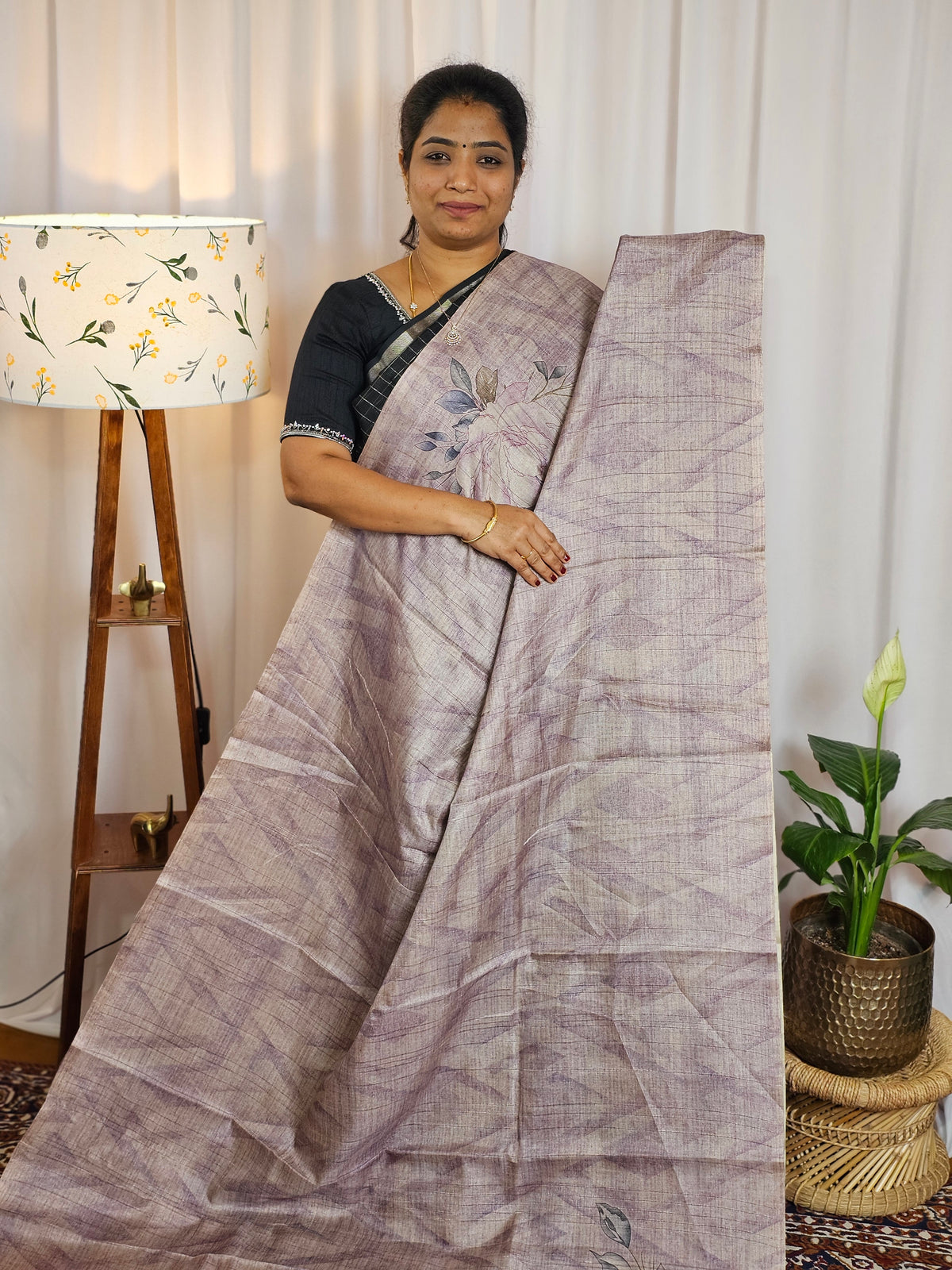 Casual Semi Tussar Digital Prints - Onion pink