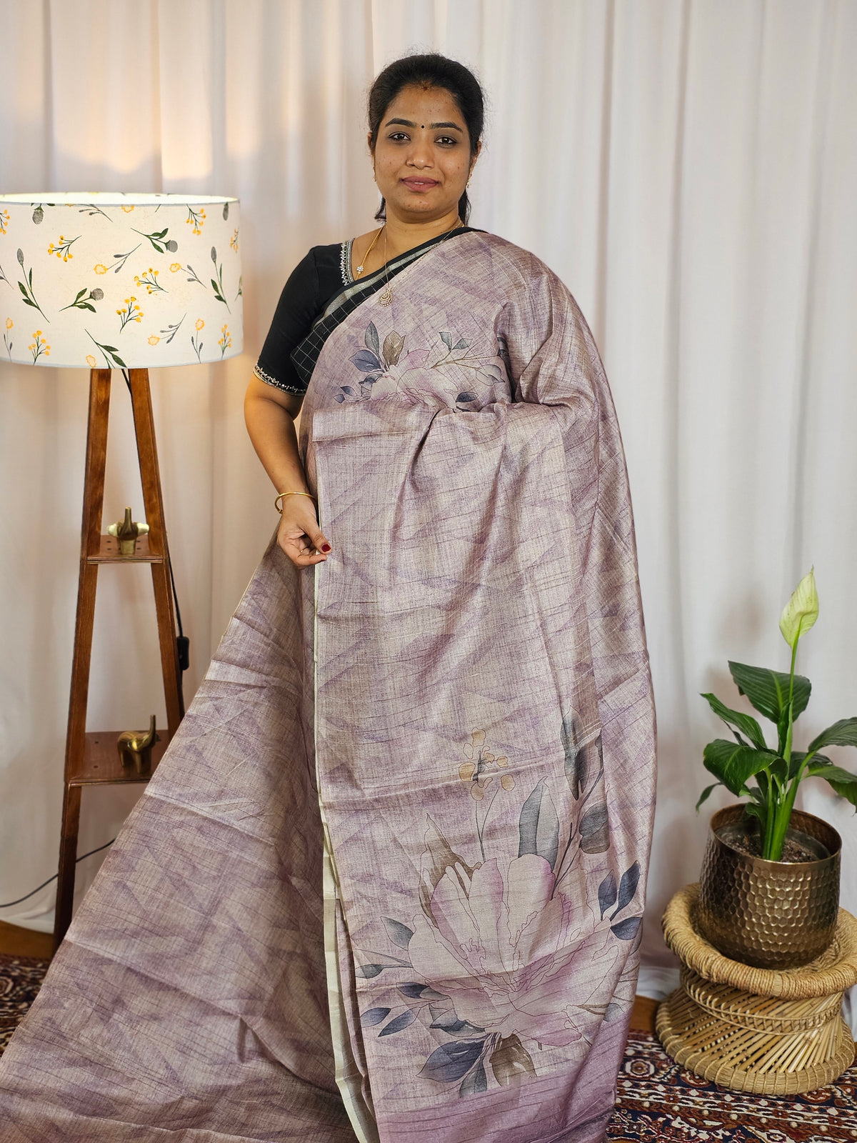 Casual Semi Tussar Digital Prints - Onion pink