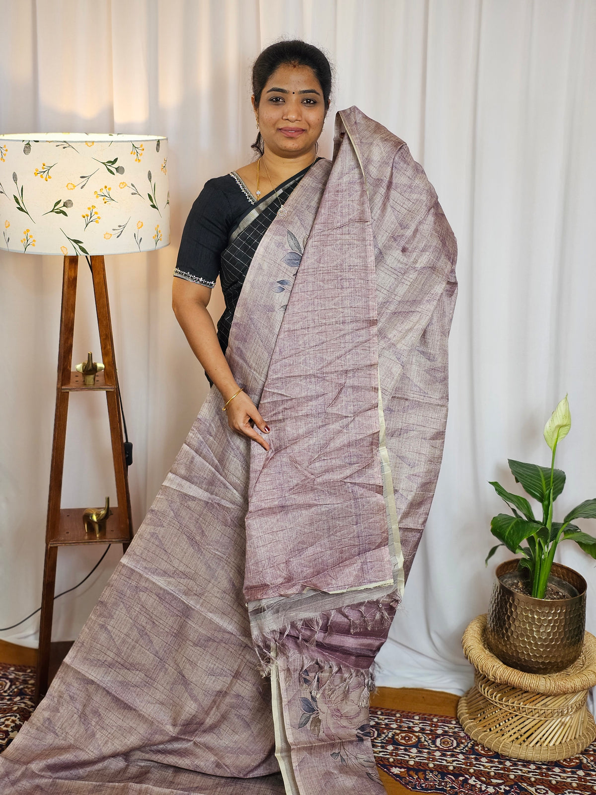 Casual Semi Tussar Digital Prints - Onion pink