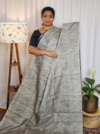 Casual Semi Tussar Digital Prints - Grey