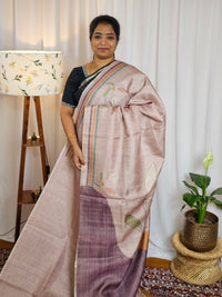 Casual Semi Tussar Digital Prints - Onion pink with Magenta pink