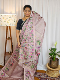 𝐏𝐫𝐞𝐛𝐨𝐨𝐤𝐢𝐧𝐠 𝐀𝐯𝐚𝐢𝐥𝐚𝐛𝐥𝐞 - 𝟐𝟎 𝐃𝐚𝐲𝐬 𝐃𝐢𝐬𝐩𝐚𝐭𝐜𝐡𝐢𝐧𝐠 𝐓𝐢𝐦𝐞 Semi Tussar Checks Weaving Saree - Onion Pink