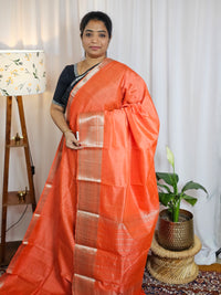 Handwoven Mangalagiri Pattu Saree - Orange