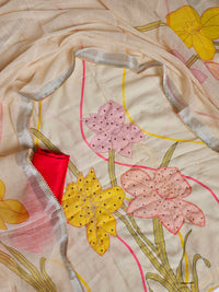 Soft Linen Unstitched Salwar - Cream