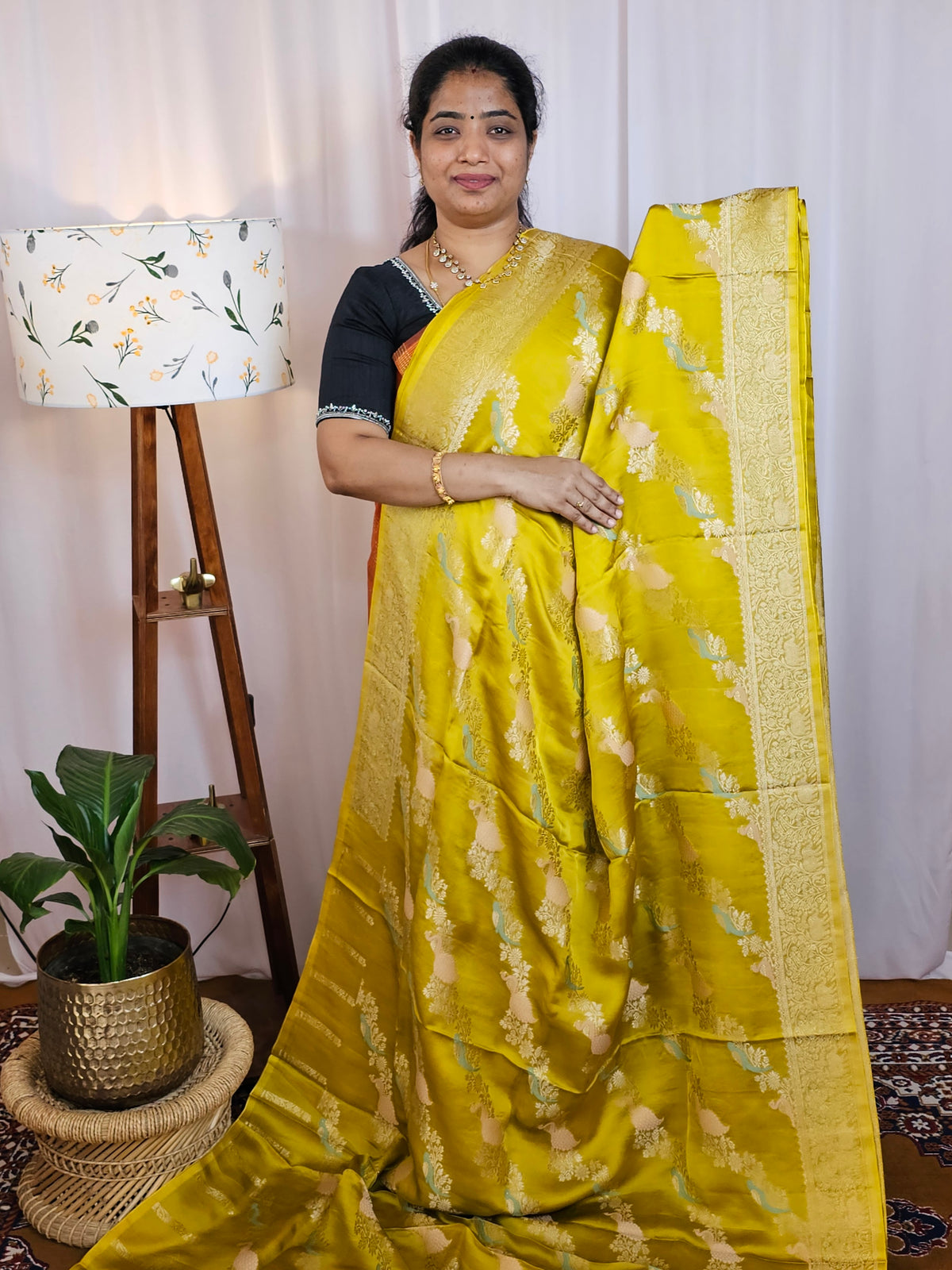 Semi Soft Silk with Rich Zari Weaving - Yellow