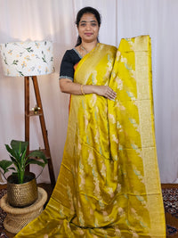 Semi Soft Silk with Rich Zari Weaving - Yellow