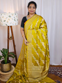 Semi Soft Silk with Rich Zari Weaving - Yellow