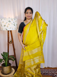 Semi Soft Silk with Rich Zari Weaving - Yellow