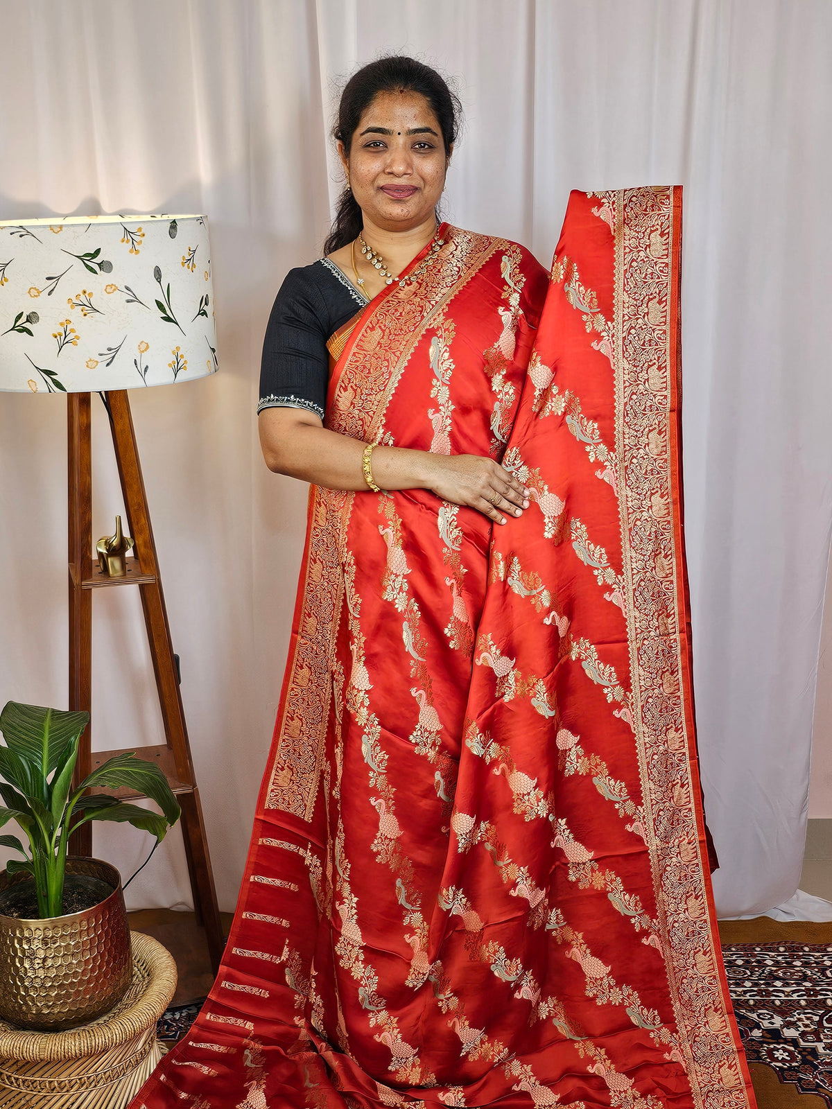 Semi Soft Silk with Rich Zari Weaving - Red