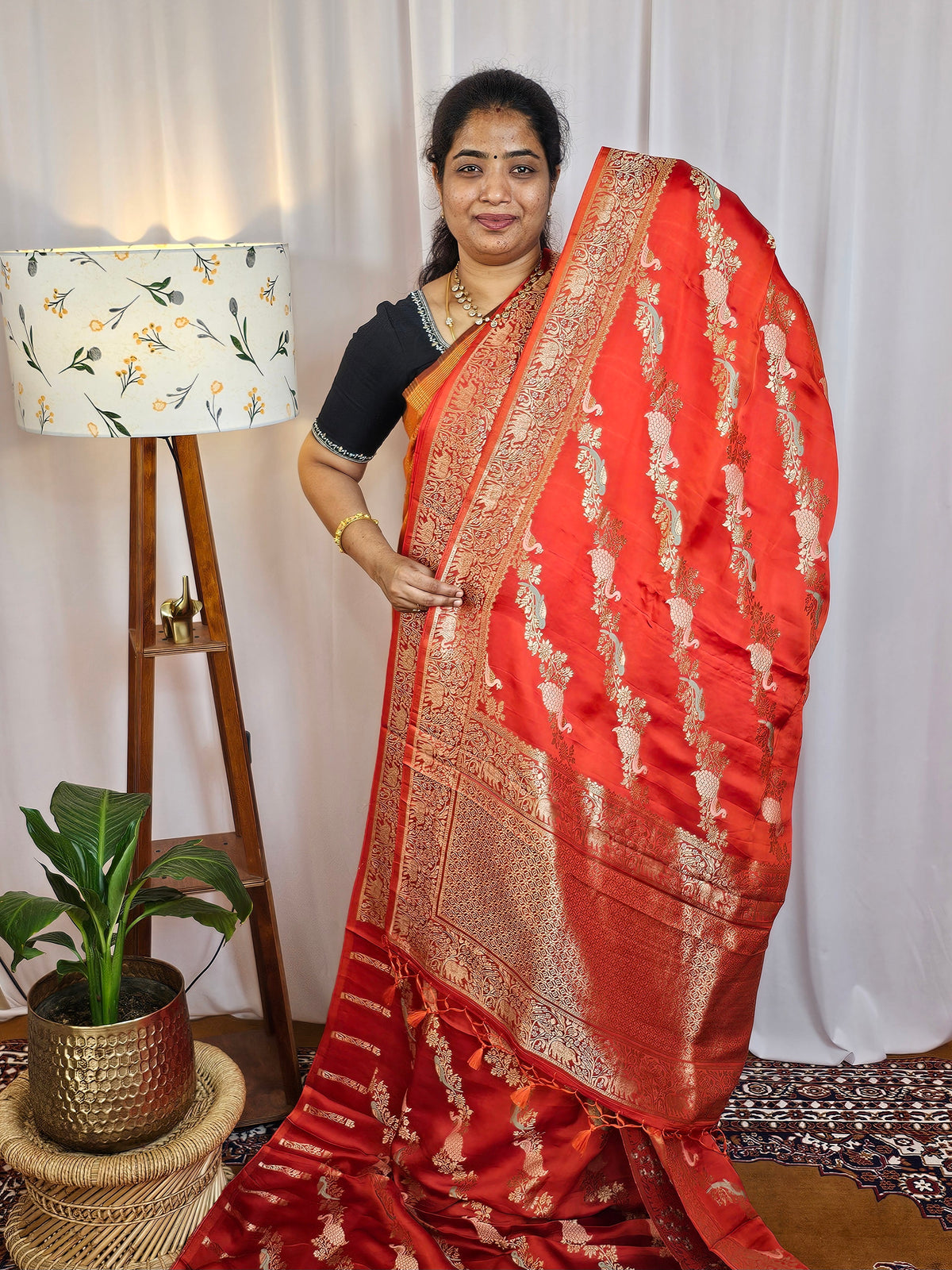 Semi Soft Silk with Rich Zari Weaving - Red