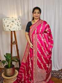 Semi Soft Silk with Rich Zari Weaving - Pink