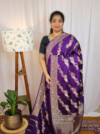 Semi Soft Silk with Rich Zari Weaving - Purple