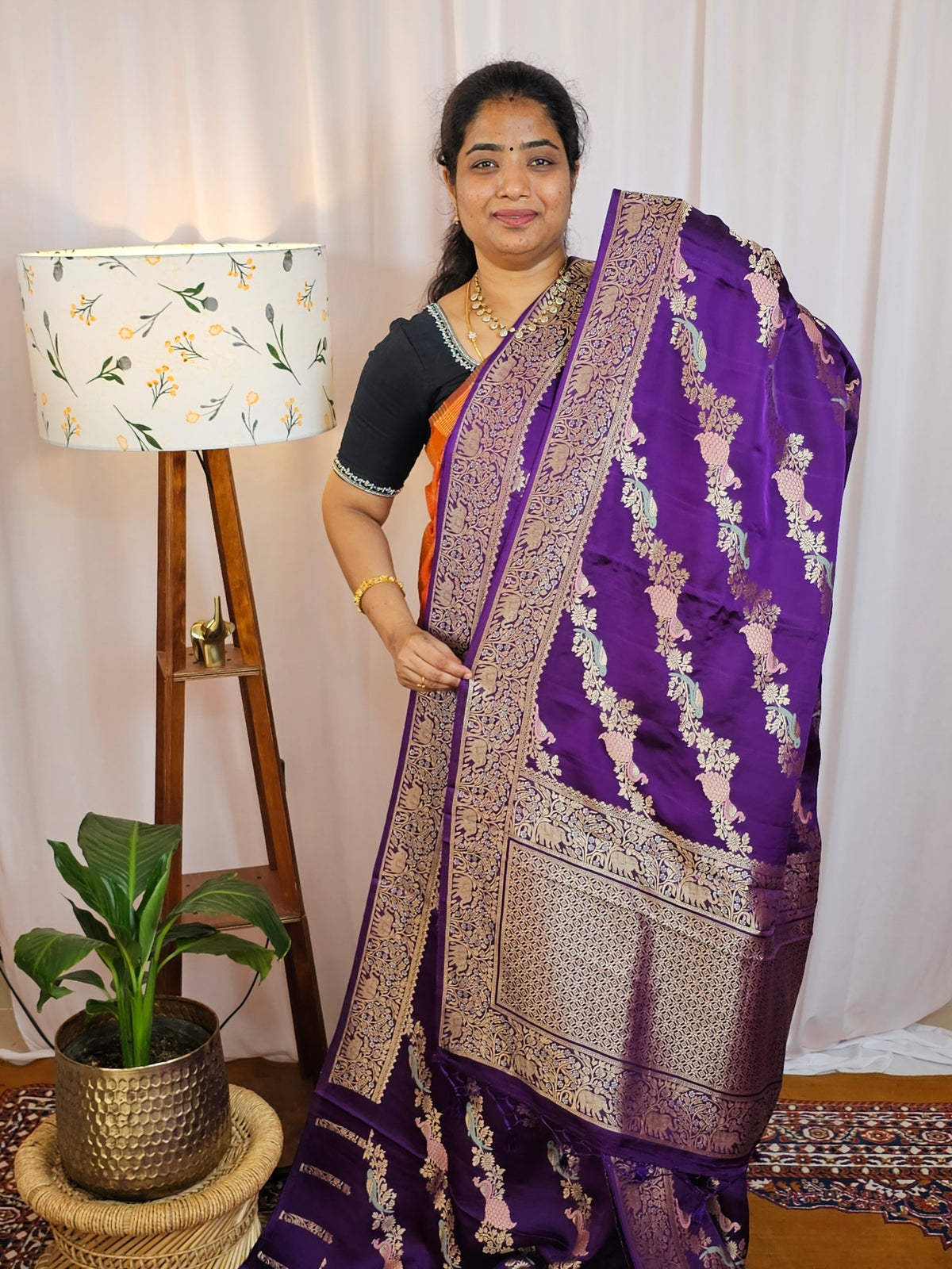 Semi Soft Silk with Rich Zari Weaving - Purple