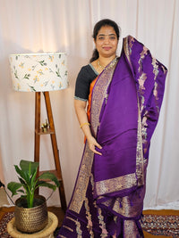 Semi Soft Silk with Rich Zari Weaving - Purple