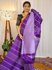 Semi Raw Silk - Dark Purple with Lavender