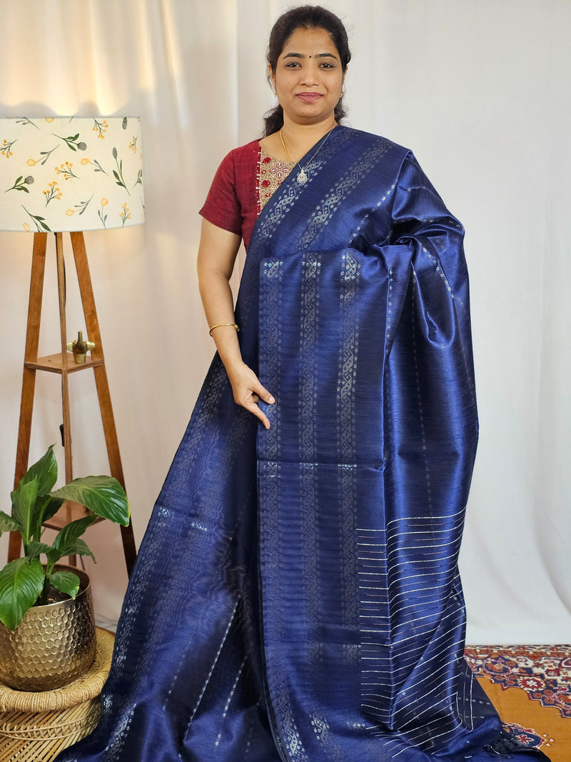 Semi Raw Silk - Blue